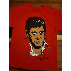 Men's Scarface T-Shirt Red L NWT